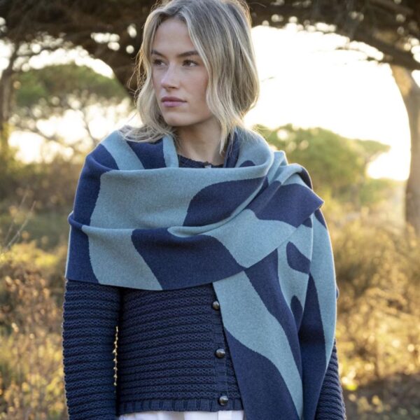 Marble Cotton-Rich Abstract Scarf